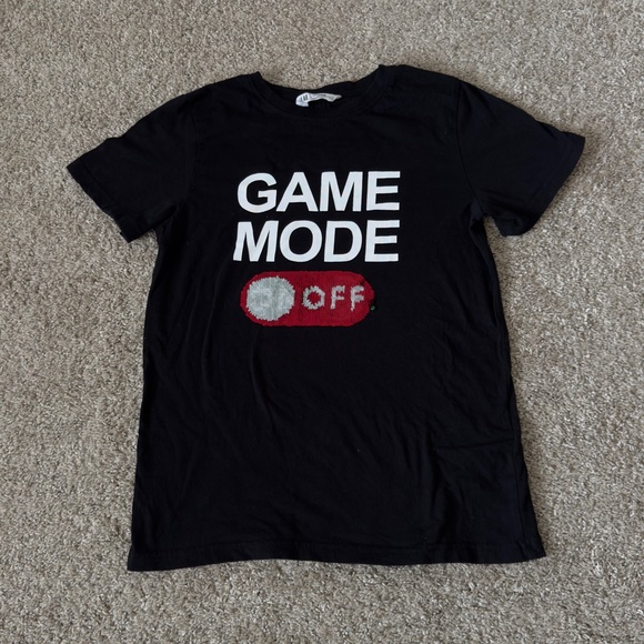H&M Boys black short sleeve tshirt game on game off tee size 10-12 years - Picture 7 of 8